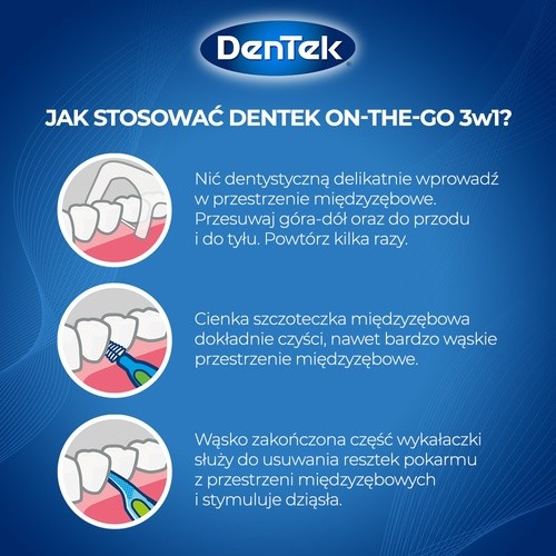 Zdjęcie produktu - 4 DENTEK Wielofunkcyjny czyścik 3w1 On The Go, 12szt.