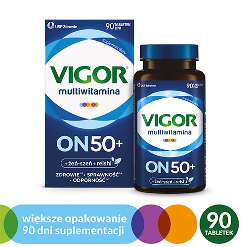 Miniaturka artykułu - #1 VIGOR Multiwitamina ON 50+, 90 tabletek