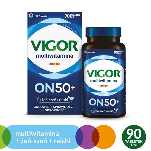 Miniaturka artykułu - #0 VIGOR Multiwitamina ON 50+, 90 tabletek