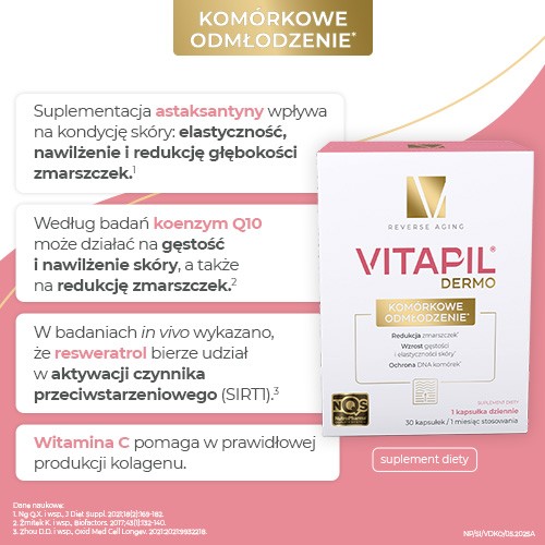 Miniaturka artykułu - #1 VITAPIL Dermo Kom&oacute;rkowe odmłodzenie, 30kaps.