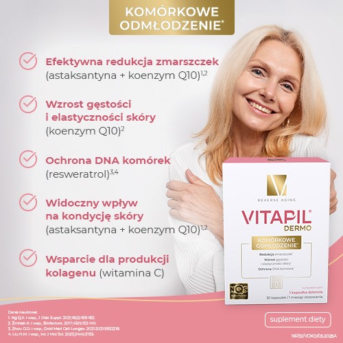 Zdjęcie produktu - 2 VITAPIL Dermo Kom&oacute;rkowe odmłodzenie, 30kaps.