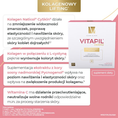 Miniaturka artykułu - #1 VITAPIL Dermo Kolagenowy lifting, 30sasz.