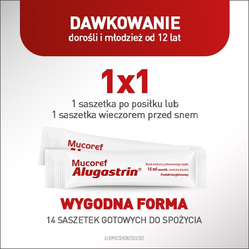 Zdjęcie produktu - 5 Mucoref Alugastrin, 14sasz.x15ml