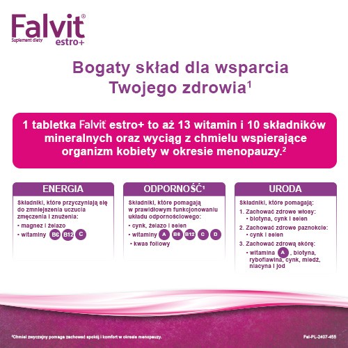 Zdjęcie produktu - 3 FALVIT estro+ 60tabletek