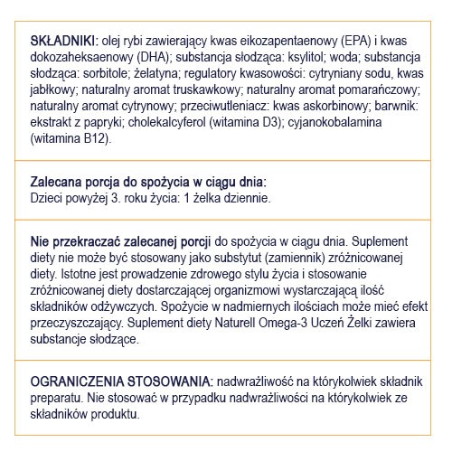 Zdjęcie produktu - 4 NATURELL Omega-3 Uczeń żelki, 27szt.