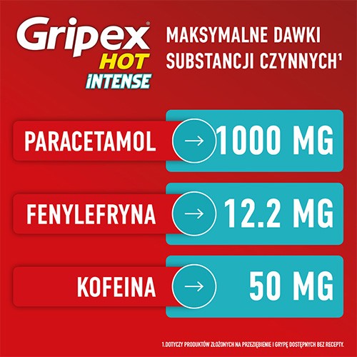 Zdjęcie produktu - 3 GRIPEX Hot Intense Proszek, 12 saszetek