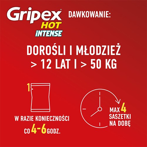 Zdjęcie produktu - 4 GRIPEX Hot Intense Proszek, 12 saszetek