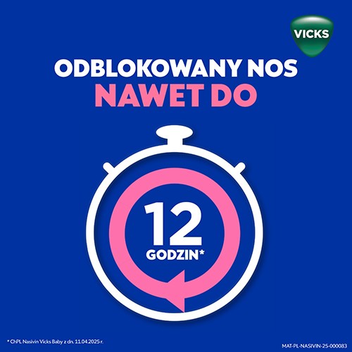 Miniaturka artykułu - #1 Nasivin Vicks Baby Krople na zatkany nos, 5 ml - lek udrażniający nos dla dzieci 3m+