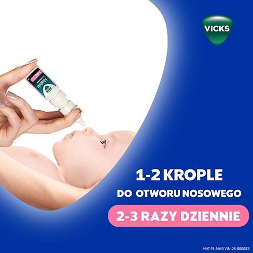 Zdjęcie produktu - 5 Nasivin Vicks Baby Krople na zatkany nos, 5 ml - lek udrażniający nos dla dzieci 3m+