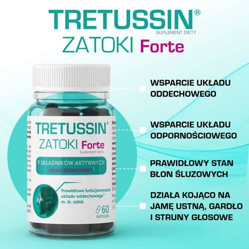 Miniaturka artykułu - #1 DOMOWA APTECZKA Tretussin Zatoki Forte, 60 kapsułek