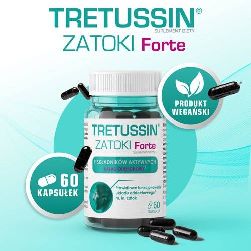 Zdjęcie produktu - 2 DOMOWA APTECZKA Tretussin Zatoki Forte, 60 kapsułek