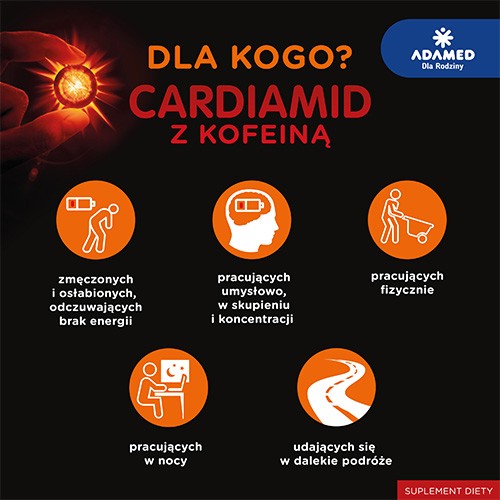 Zdjęcie produktu - 3 CARDIAMID z kofeiną o smaku CYTRUSOWYM - 8 pastylek