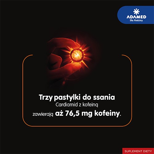 Zdjęcie produktu - 4 CARDIAMID z kofeiną o smaku CYTRUSOWYM - 8 pastylek