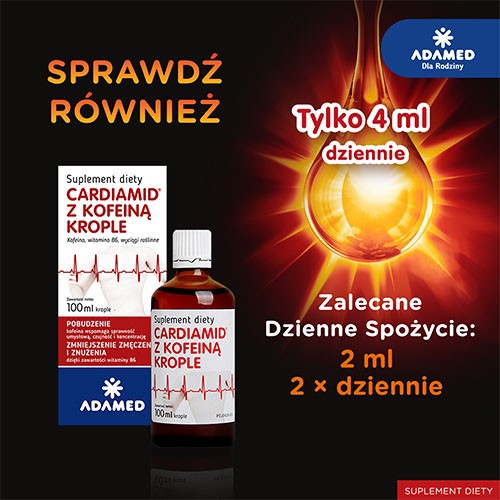 Zdjęcie produktu - 5 CARDIAMID z kofeiną o smaku CYTRUSOWYM - 8 pastylek