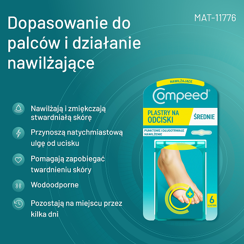 Miniaturka artykułu - #1 Compeed Plastry nawilżające na odciski średnie, 6 szt.