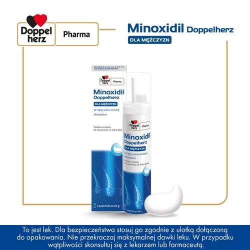 Miniaturka artykułu - #0 DOPPELHERZ MINOXIDIL dla mężczyzn Pianka na sk&oacute;rę głowy, 60ml