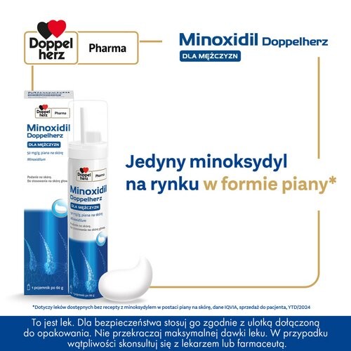 Miniaturka artykułu - #1 DOPPELHERZ MINOXIDIL dla mężczyzn Pianka na sk&oacute;rę głowy, 60ml
