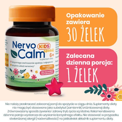 Zdjęcie produktu - 6 NervoCalm Kids spok&oacute;j 6+, 30 żelek