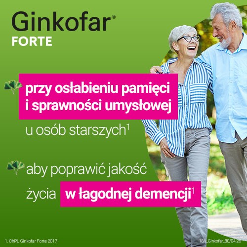 Miniaturka artykułu - #1 Ginkofar Forte 80 mg, 60 tabletek