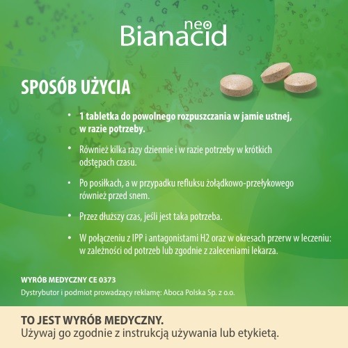 Zdjęcie produktu - 3 NeoBianacid Zgaga, Refluks I Trudności W Trawieniu Smak Cytrynowy, 14 tabl.