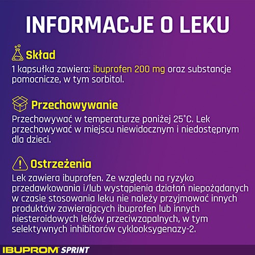 Zdjęcie produktu - 2 IBUPROM SPRINT CAPS 200 mg - 24 kapsułki 