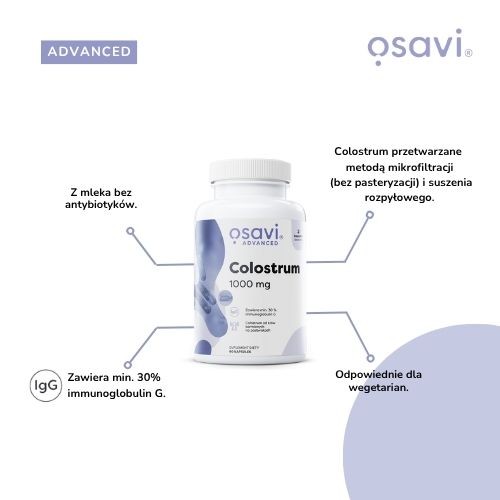 Zdjęcie produktu - 3 OSAVI Colostrum 1000 mg, 60 kaps.