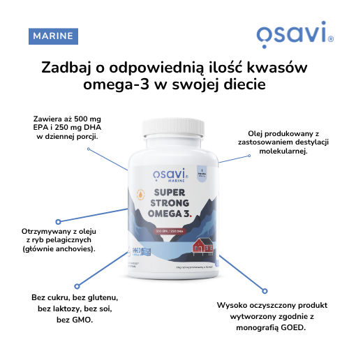 Miniaturka artykułu - #1 OSAVI Super Strong Omega-3, 120 kapsułek