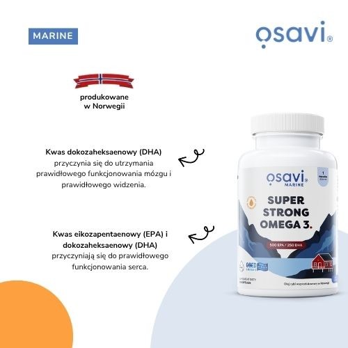 Zdjęcie produktu - 2 OSAVI Super Strong Omega 3, 90 kaps.