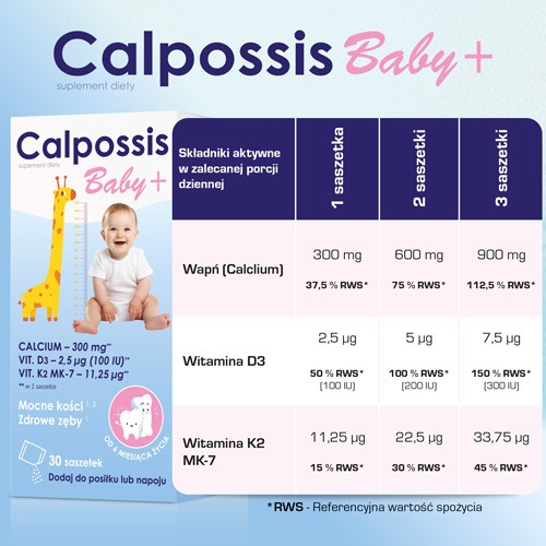 Zdjęcie produktu - 3 DOMOWA  APTECZKA Calpossis Baby +, 30sasz.