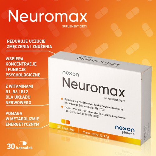 Miniaturka artykułu - #0 Neuromax, 30 kaps. - suplement diety z witaminami z grupy B
