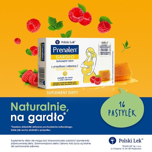 Zdjęcie produktu - 3 Prenalen Gardło smak malinowy, 16 past. do ssania