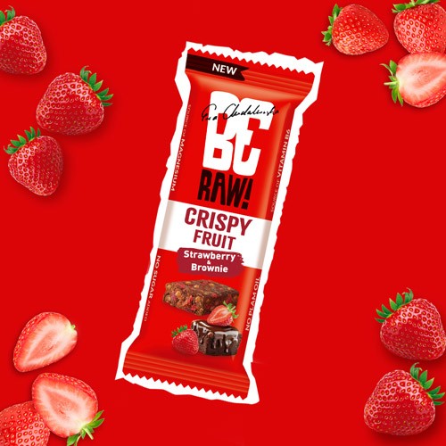 Miniaturka artykułu - #0 BeRAW! Crispy Fruit Truskawka i Brownie Baton owocowy, 40g