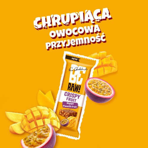 Miniaturka artykułu - #0 BeRAW! Crispy Fruit Mango i Marakuja Baton owocowy, 40g