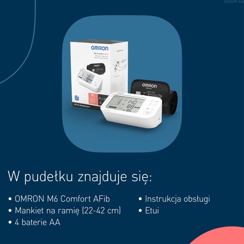 Zdjęcie produktu - 5 OMRON M6 Comfort AFib Ciśnieniomierz naramienny HEM-7380-E, 1 szt.