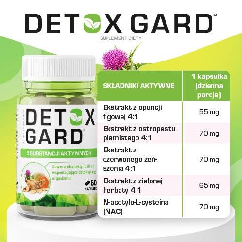 Miniaturka artykułu - #0 DOMOWA APTECZKA Detox Gard, 60 kaps.