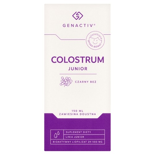 Miniaturka artykułu - #0 GENACTIV Colostrum Junior czarny bez zawiesina, 150 ml