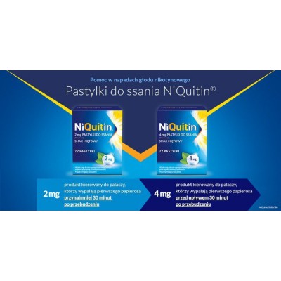 Miniaturka artykułu - #1 NIQUITIN Pastylki 2 mg - 72 sztuki    