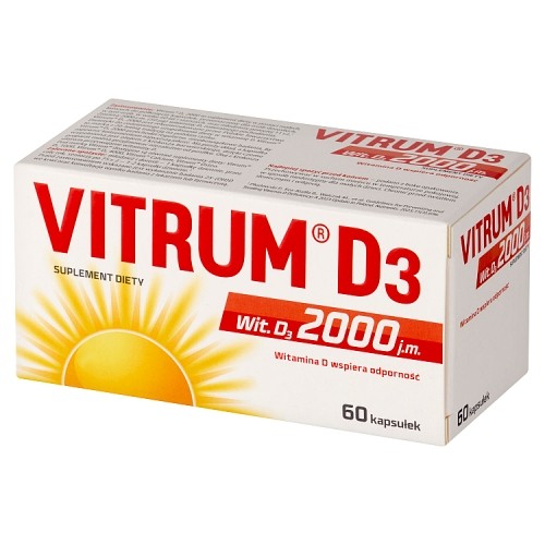 Miniaturka artykułu - #1 VITRUM D3 Witamina D3 2000 j.m., 60 kaps.