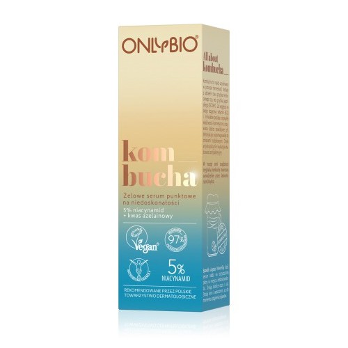 Miniaturka artykułu - #0 OnlyBio Kombucha Żelowe serum punktowe na niedoskonałości, 15 ml