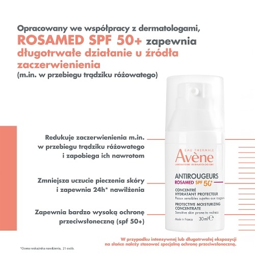 Miniaturka artykułu - #0 AVENE Antirougeurs Rosamed Krem na dzień SPF 50+, 30 ml