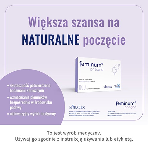 Zdjęcie produktu - 2 Feminum Pregna globulki dopochwowe, 3 szt.