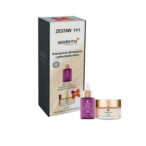 Miniaturka artykułu - #0 SESDERMA ZESTAW RETISIL Intensywne serum przeciwstarzeniowe 30ml + C-VIT Nawilżający krem do twarzy 50ml