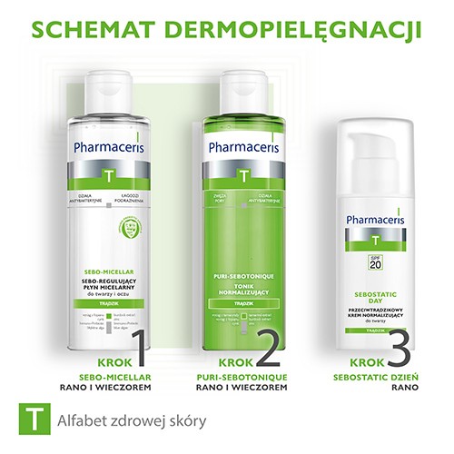 Zdjęcie produktu - 3 PHARMACERIS T Sebostatic krem normalizujący na dzień z SPF20 - 50 ml