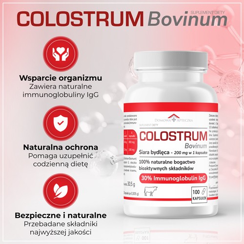 Miniaturka artykułu - #1 DOMOWA APTECZKA Colostrum Bovinum Siara bydlęca, 100 kaps.