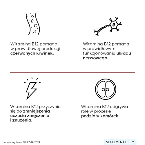 Zdjęcie produktu - 2 SUPTERO Liposomalna witamina B12, 30 kaps.