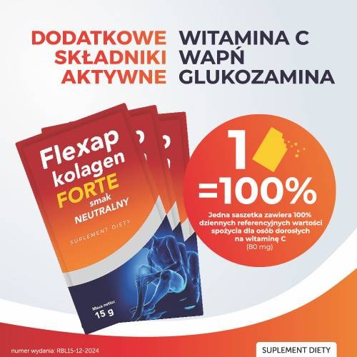Miniaturka artykułu - #1 Flexap Kolagen forte - smak neutralny, 30 sasz.