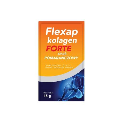 Zdjęcie produktu - 3 Flexap Kolagen forte - smak Pomarańczowy, 30 sasz.