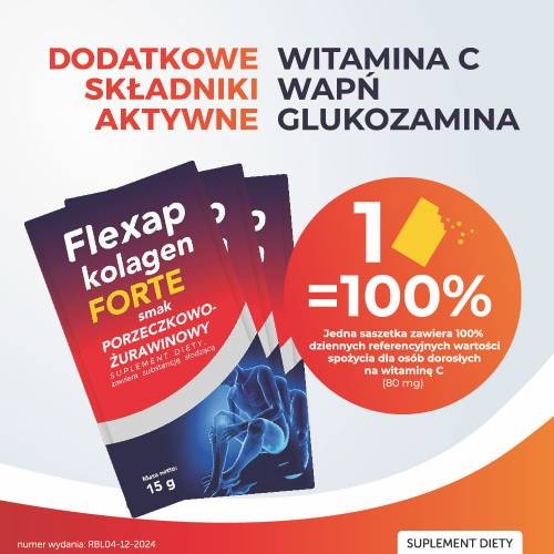 Zdjęcie produktu - 2 Flexap Kolagen forte - smak Porzeczka - Żurawina, 30 sasz.