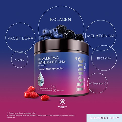 Zdjęcie produktu - 2 REME Night Kolagenowa Formuła Piękna Owoce leśne, 150 g