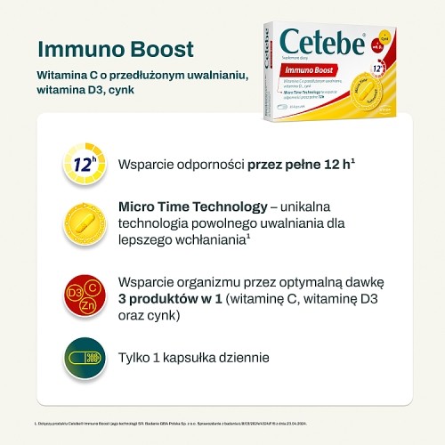 Zdjęcie produktu - 2 Cetebe Immuno Boost, 30 kaps.